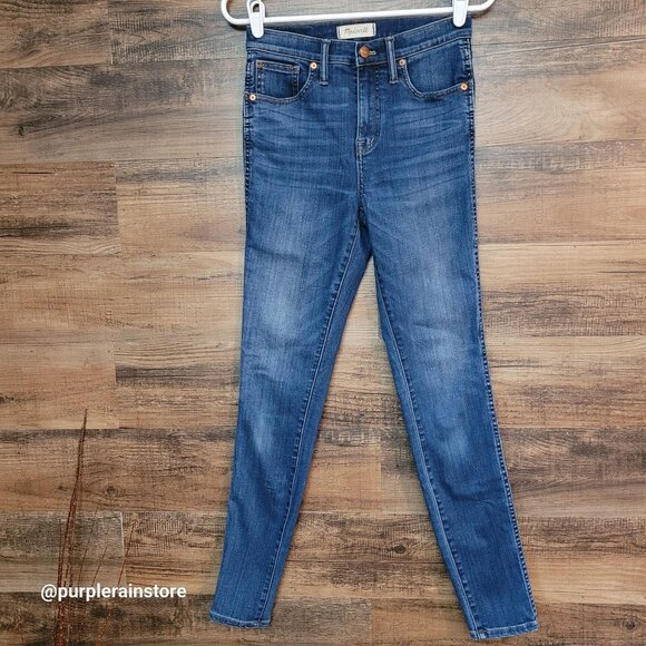 Madewell Jeans 26 T Skinny High Rise 10" Tummy Control Medium Dark Wash Strech - Picture 1 of 12